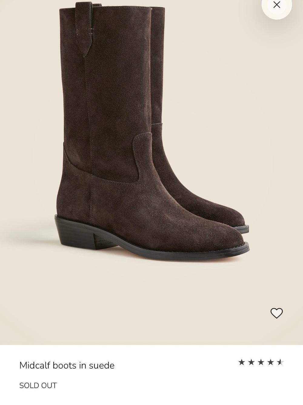 J.Crew Suede Midcalf Women's Boots in Dark Brown